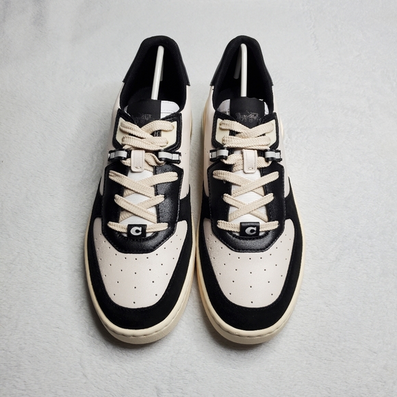 Coach Citysole Court Black & White Suede Leather Low Top Sneakers - Picture 3 of 13